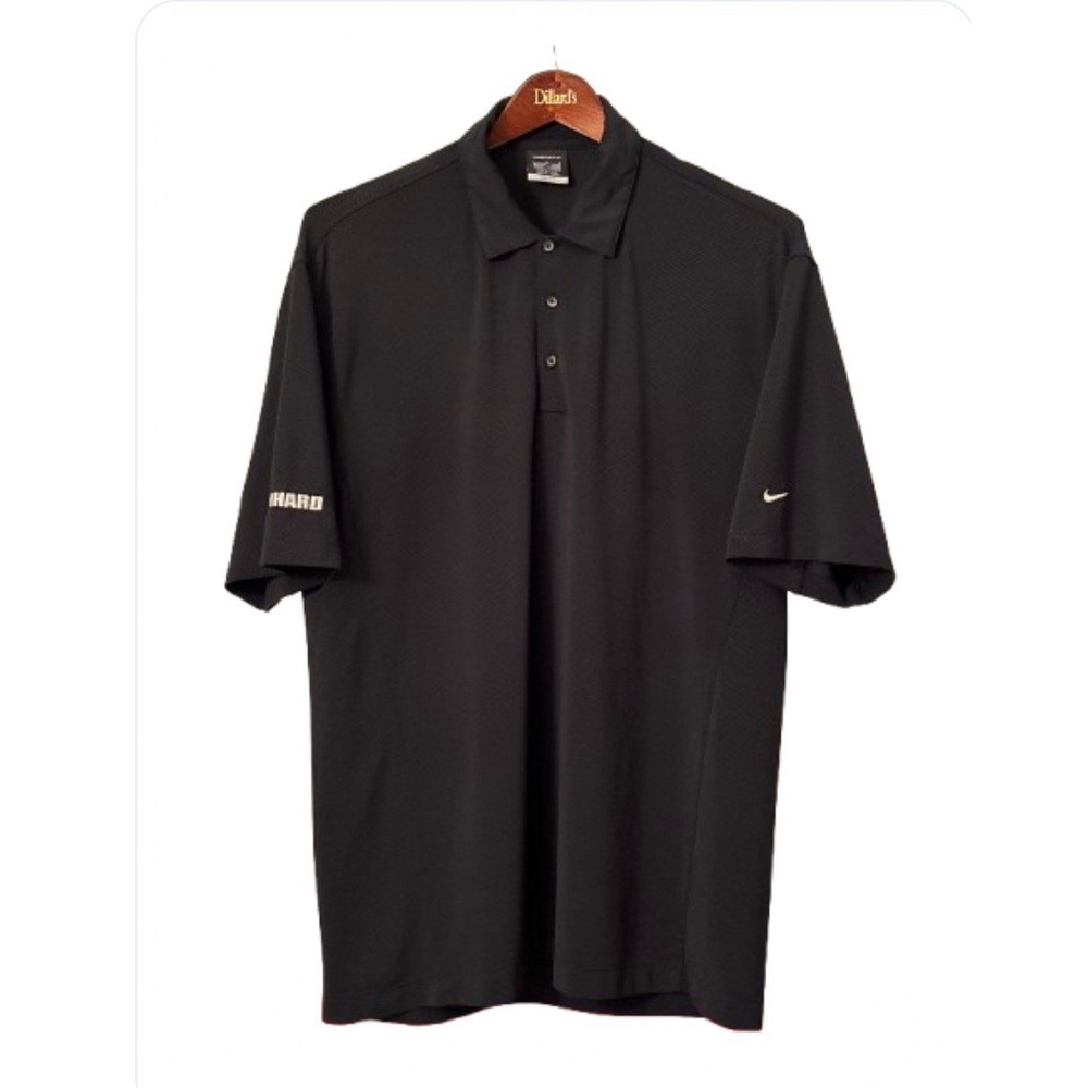 Nike Golf Black Dri Fit Short Sleeves Stonhard Golf course embroidery Men's Sz L